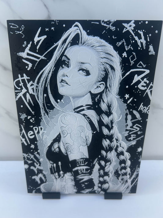 Arcane - Plaque avec Support : Jinx