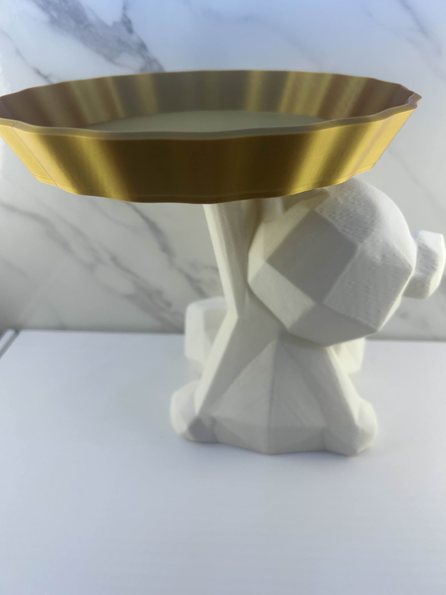 Vide-poches - Ourson Blanc : Avec Plateau Doré