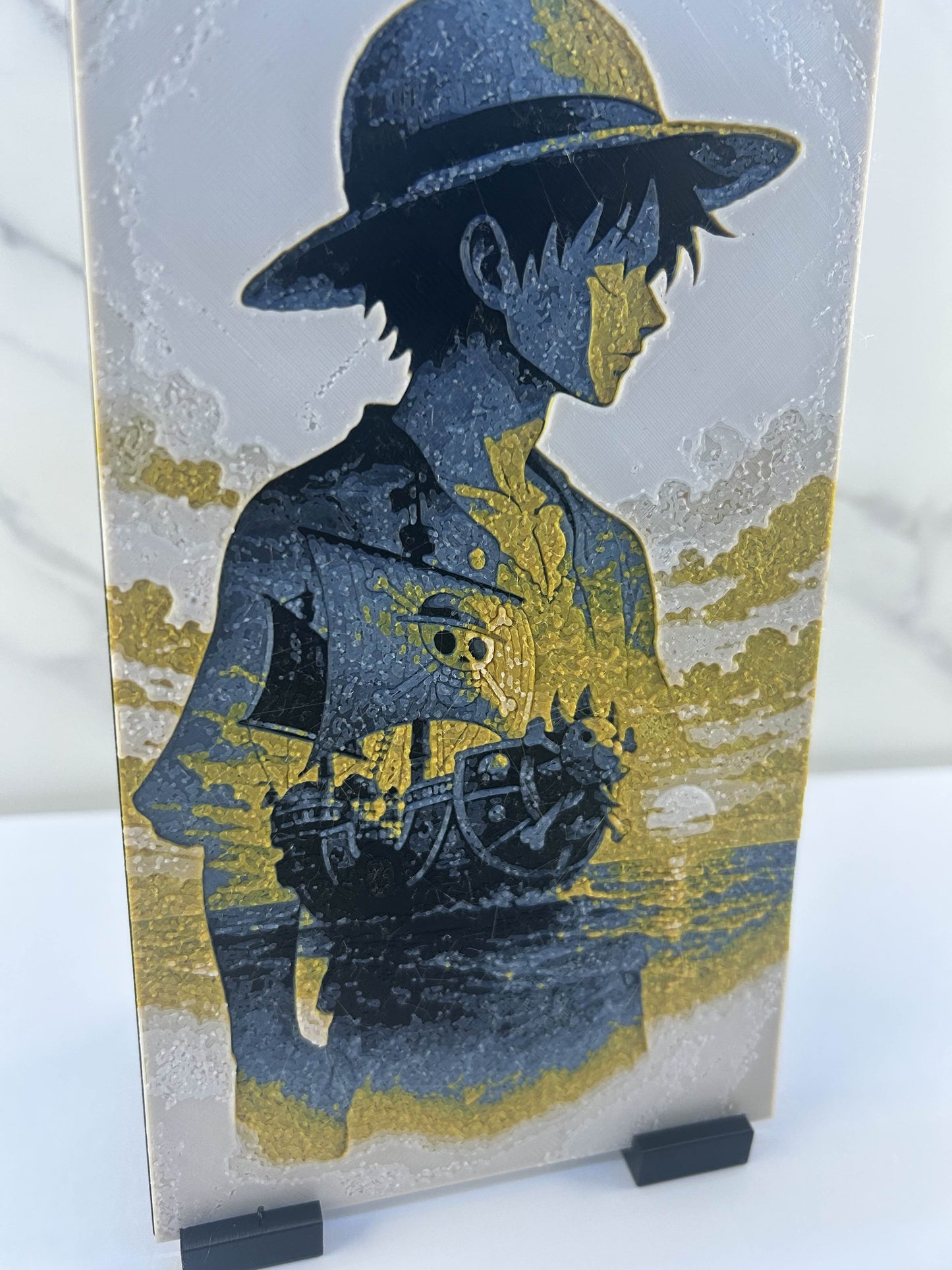 One Piece - Plaque avec support : Luffy
