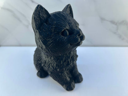 Chat - Figurine : Noir Effet Poil