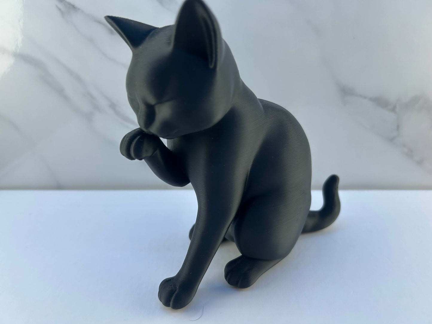 Chat - Figurine : Noir Levant la Patte