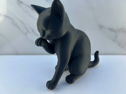Chat - Figurine : Noir Levant la Patte
