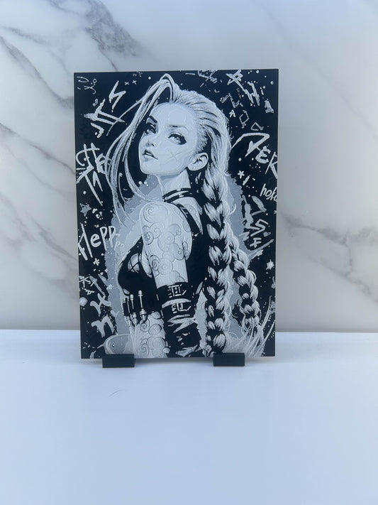 Arcane - Plaque avec Support : Jinx