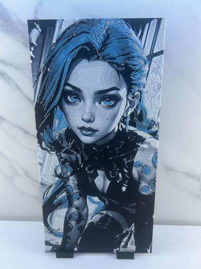 Arcane - Plaque avec Support : Jinx