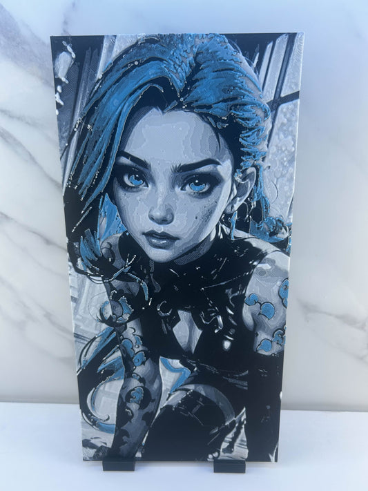 Arcane - Plaque avec Support : Jinx