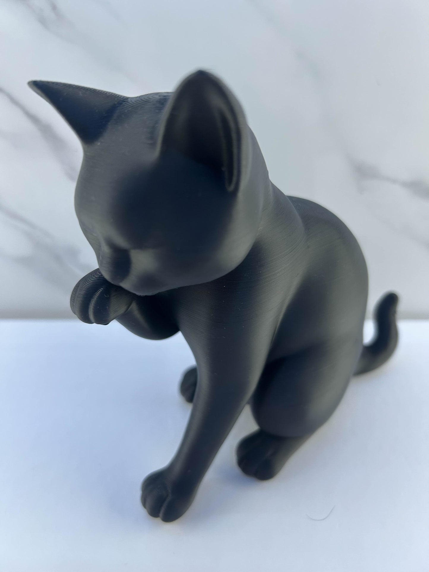 Chat - Figurine : Noir Levant la Patte