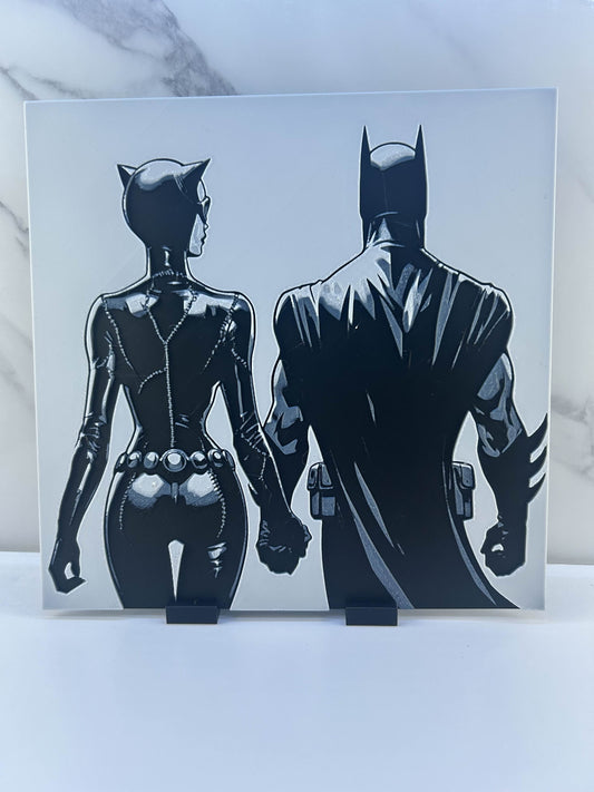 Catwoman et Batman - Plaque : Avec Support