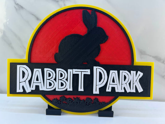 Rabbit Park - Plaque avec support : Espace Lapins