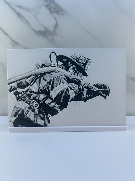 Pompier - Plaque : Avec Support