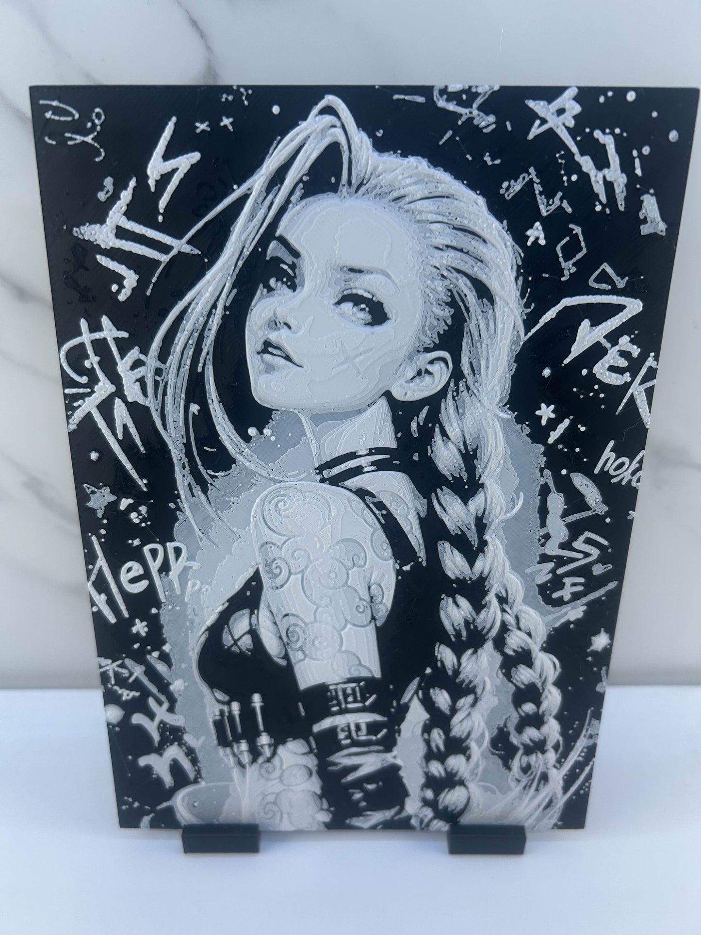 Arcane - Plaque avec Support : Jinx
