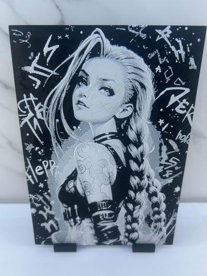 Arcane - Plaque avec Support : Jinx
