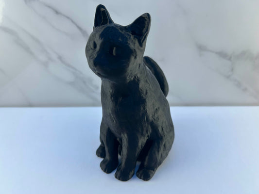 Chat - Figurine : Noir Assis