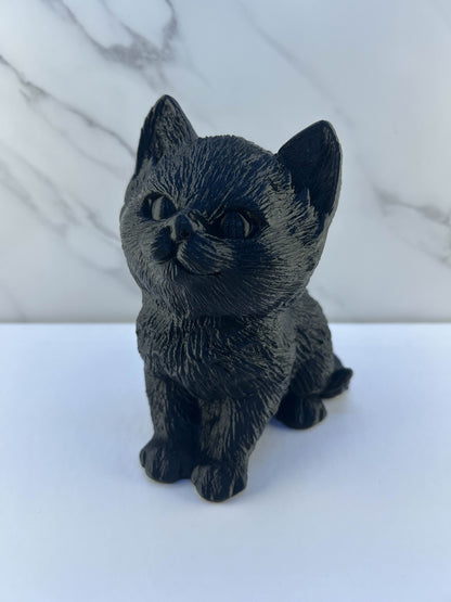 Chat - Figurine : Noir Effet Poil