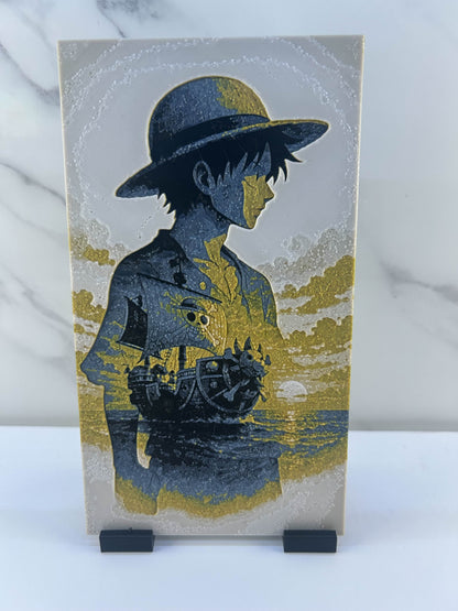 One Piece - Plaque avec support : Luffy