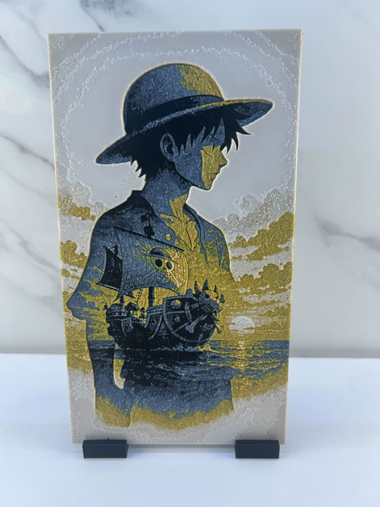 One Piece - Plaque avec support : Luffy