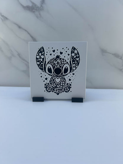 Stitch - Plaque  : Avec Support
