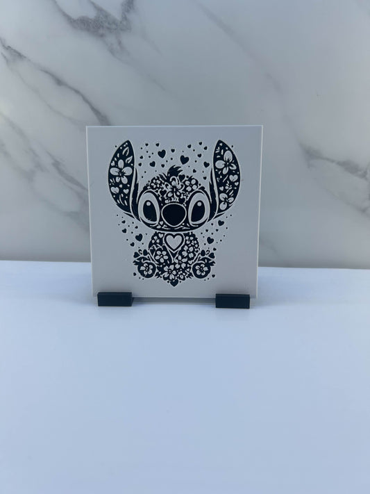 Stitch - Plaque  : Avec Support