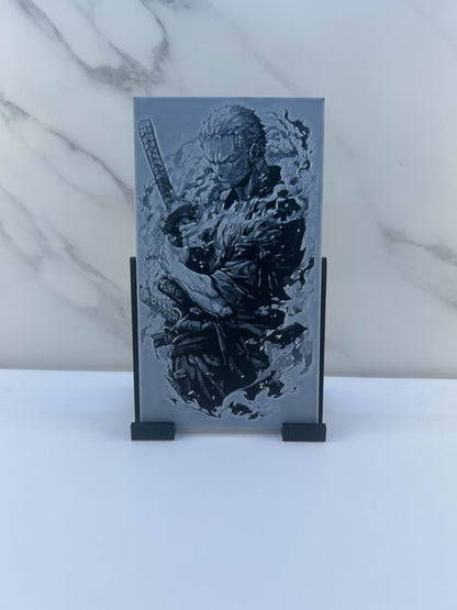 One Piece - Plaque : Avec Support - Zoro