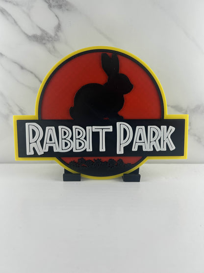 Rabbit Park - Plaque avec support : Espace Lapins