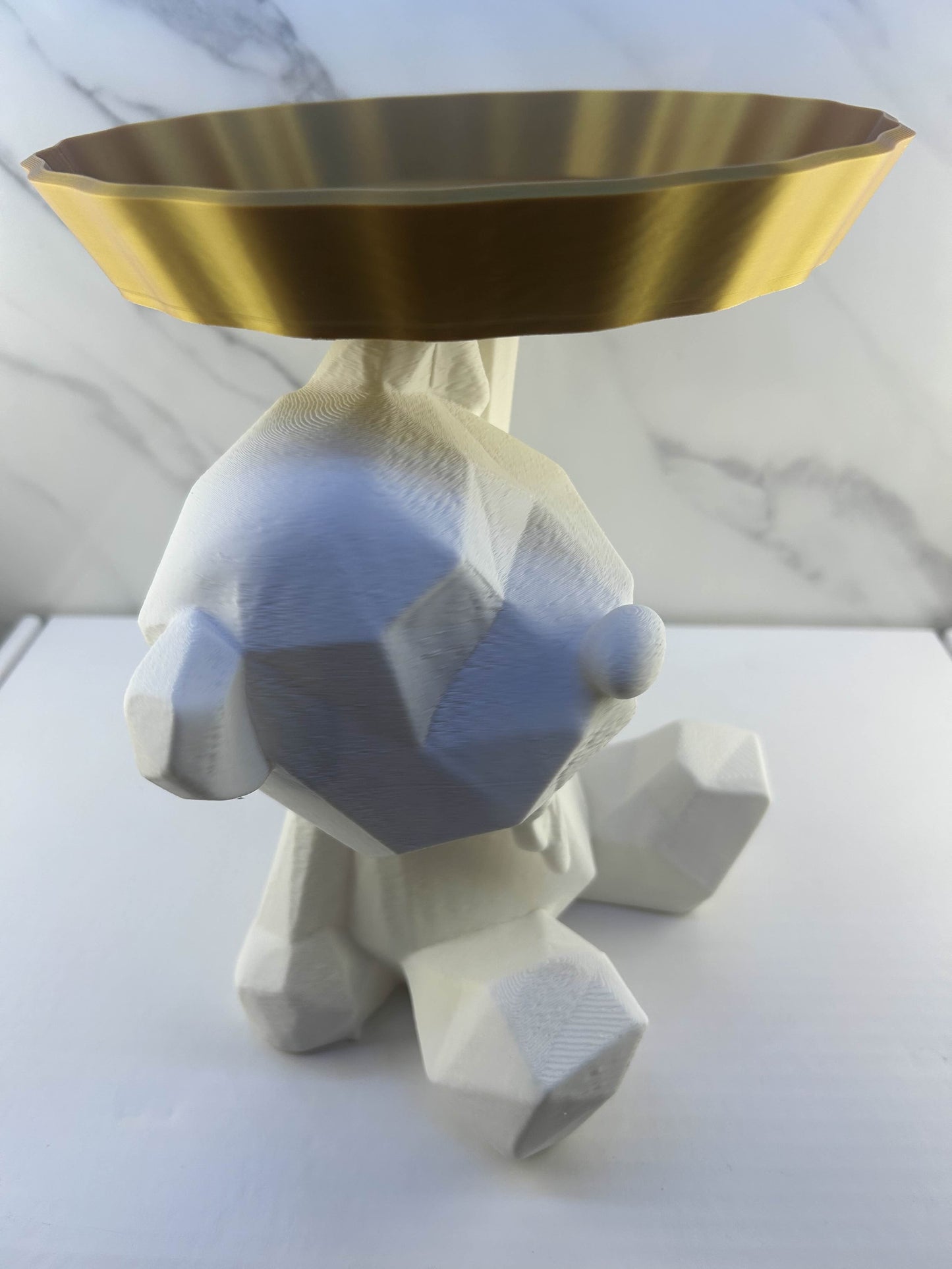 Vide-poches - Ourson Blanc : Avec Plateau Doré