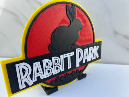 Rabbit Park - Plaque avec support : Espace Lapins