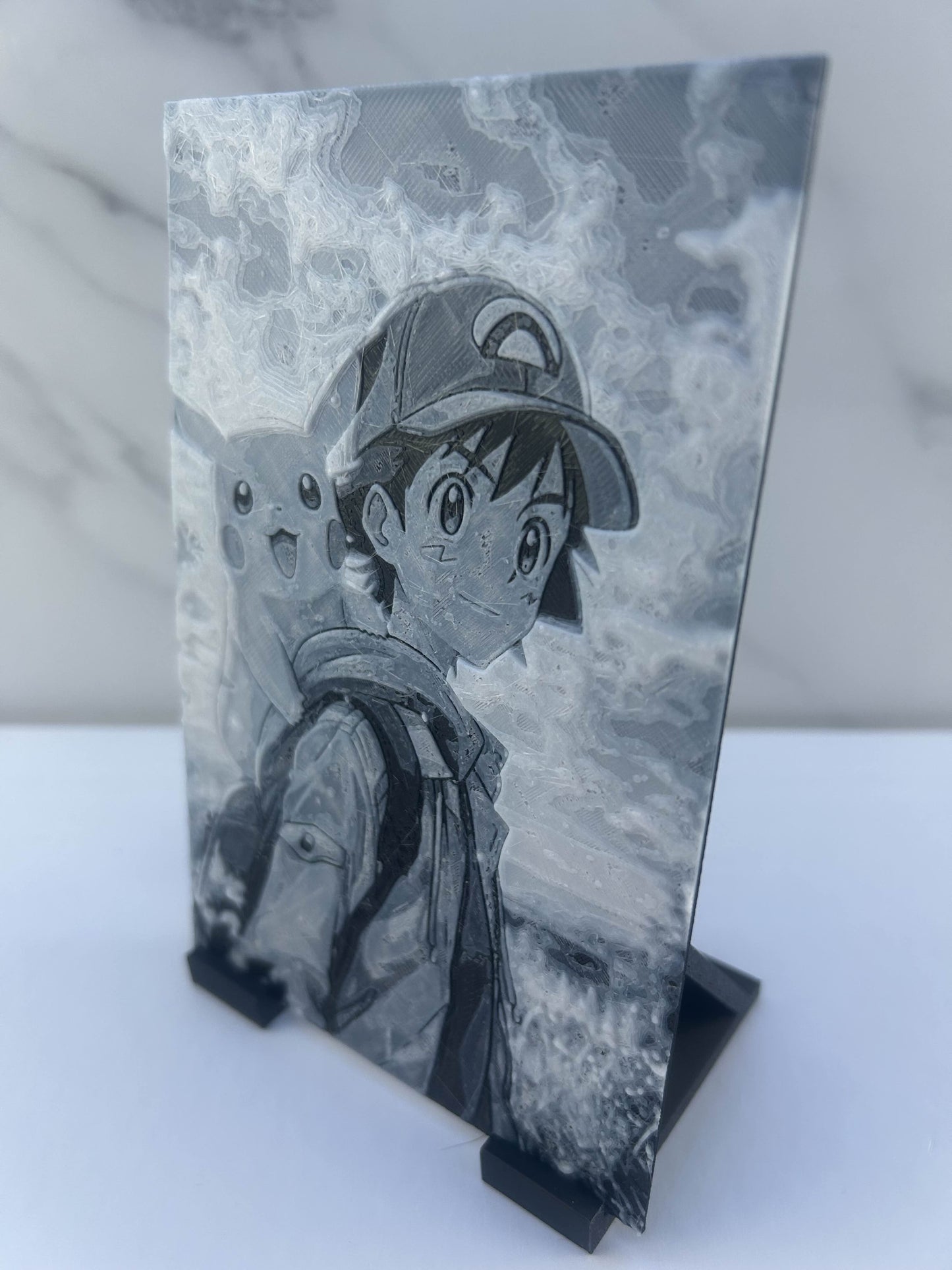 Pokémon - Plaque avec Support : Sacha & Pikachu