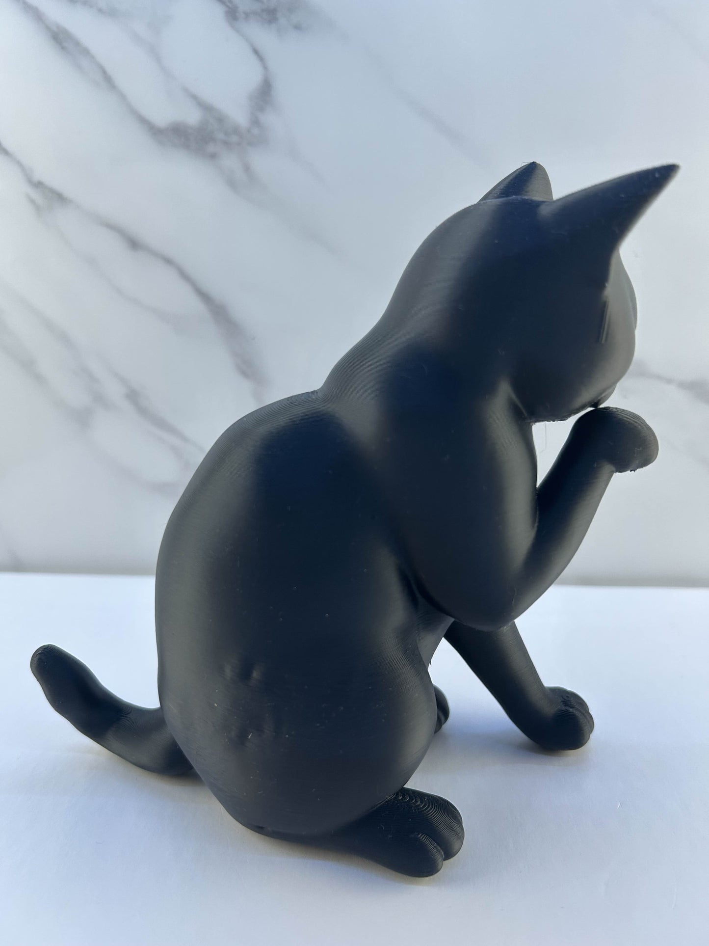 Chat - Figurine : Noir Levant la Patte