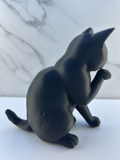 Chat - Figurine : Noir Levant la Patte