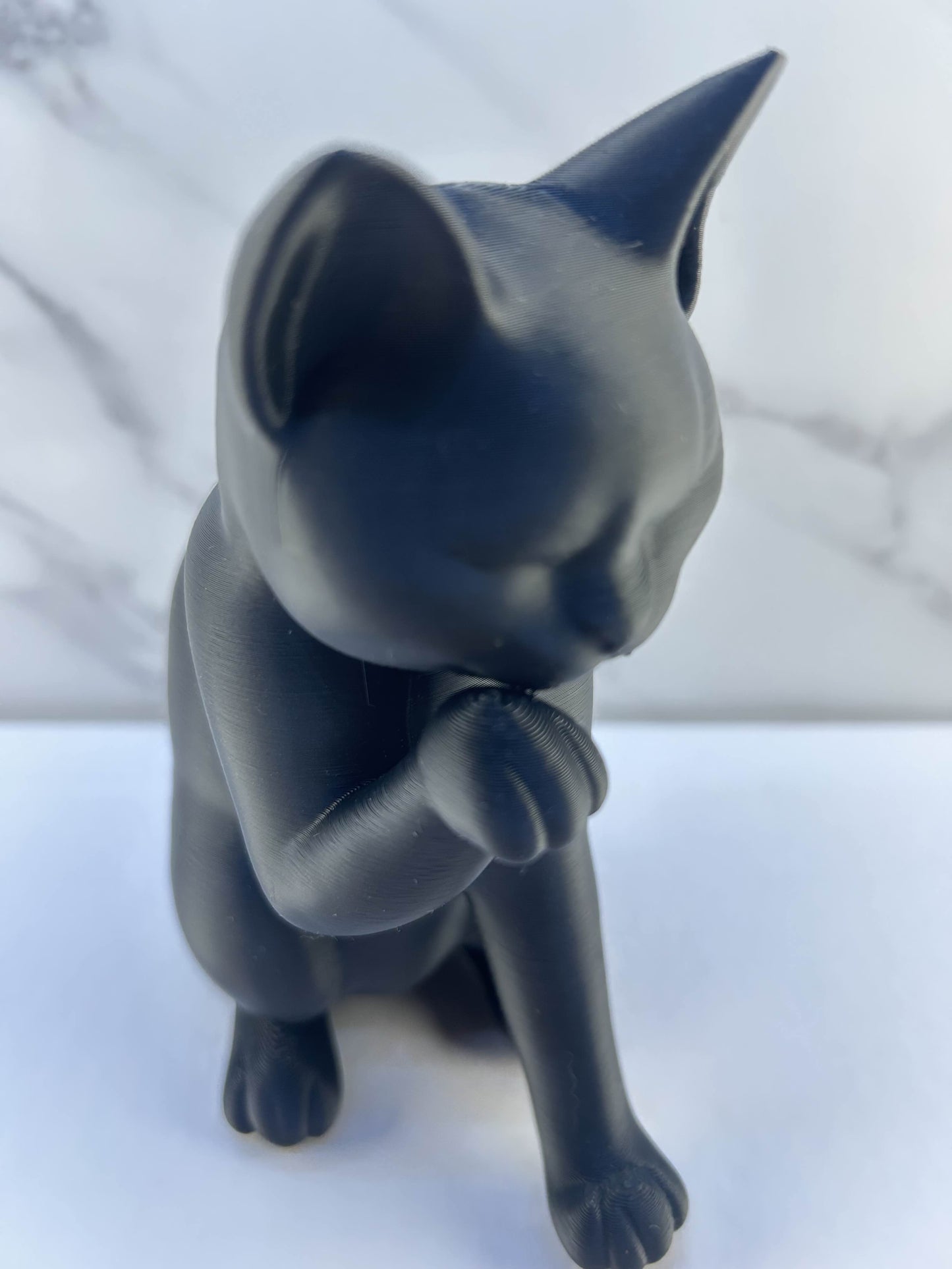 Chat - Figurine : Noir Levant la Patte