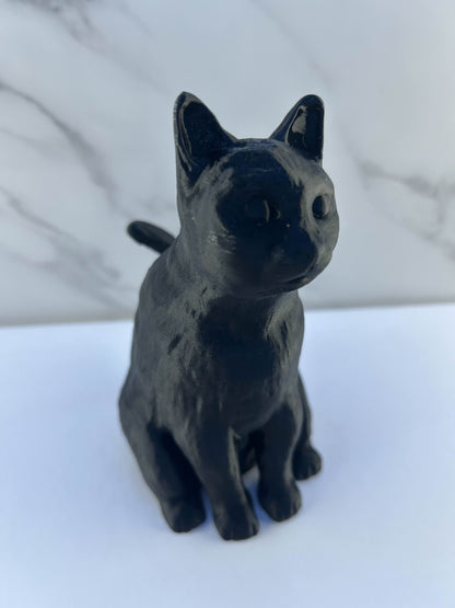 Chat - Figurine : Noir Assis