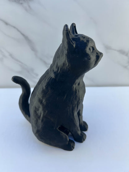 Chat - Figurine : Noir Assis