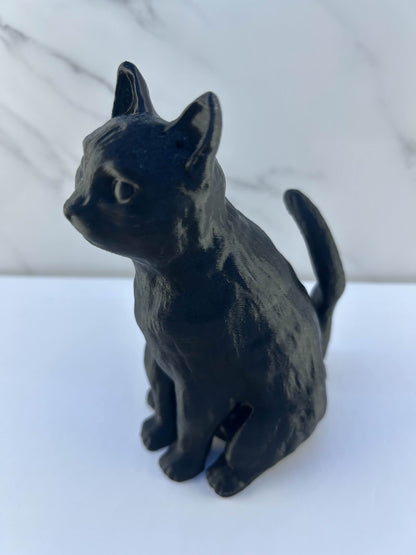 Chat - Figurine : Noir Assis